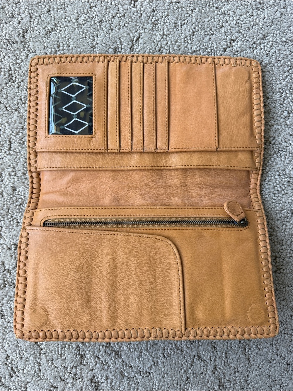 Kivari Desert Dream Leather Clutch Wallet in Tan Artisanal Bohemian Western Bag - Picture 10 of 15